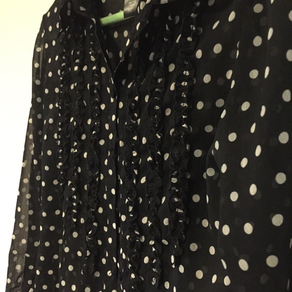 Black Polka Dot Button Up - Picture 2 of 2